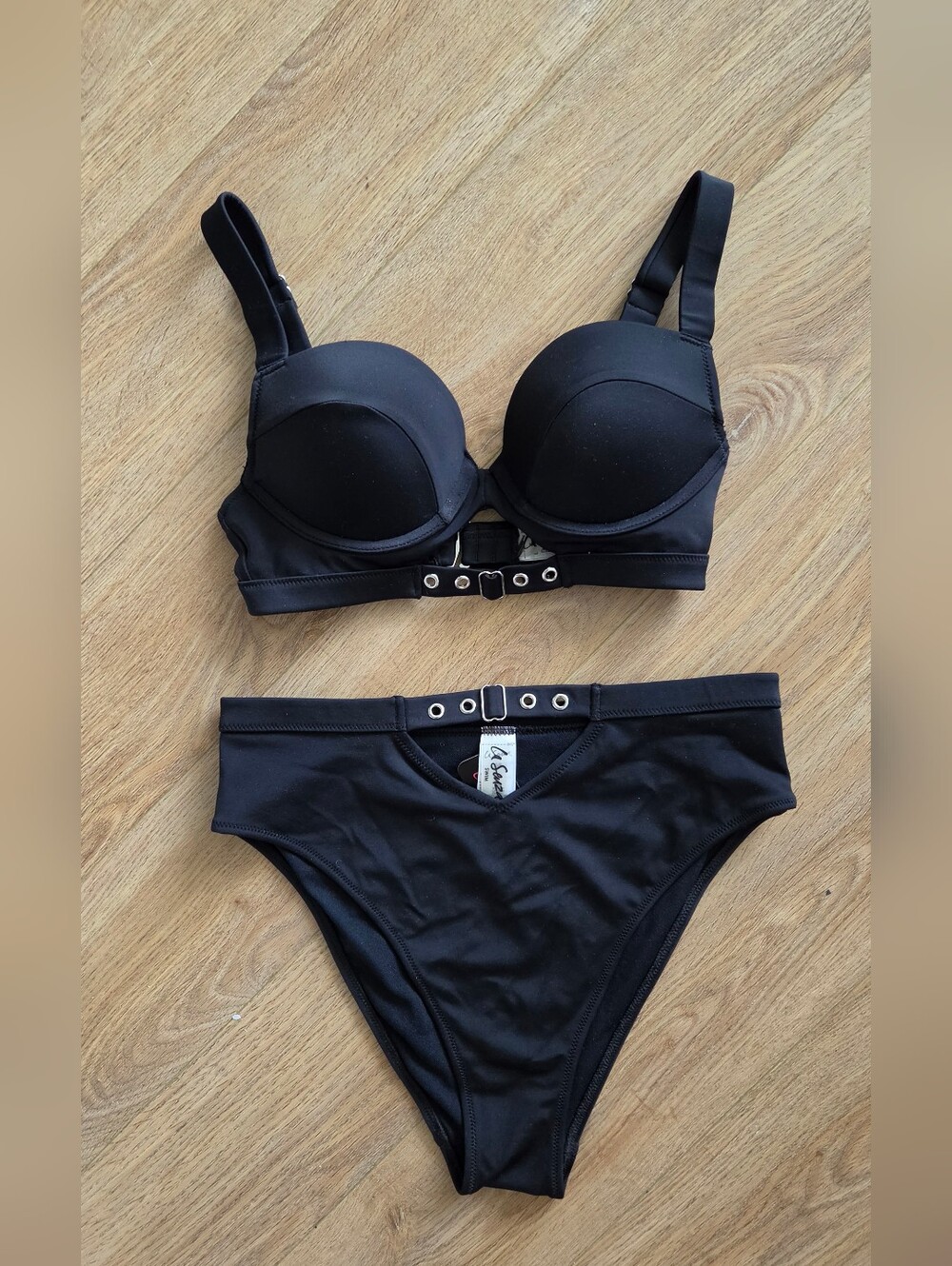 Black Buckle Push-Up Bikini set